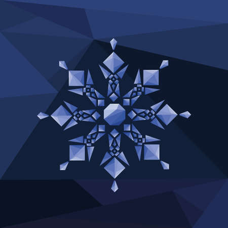 Vector illustration of beautiful polygonal snowflake のイラスト素材