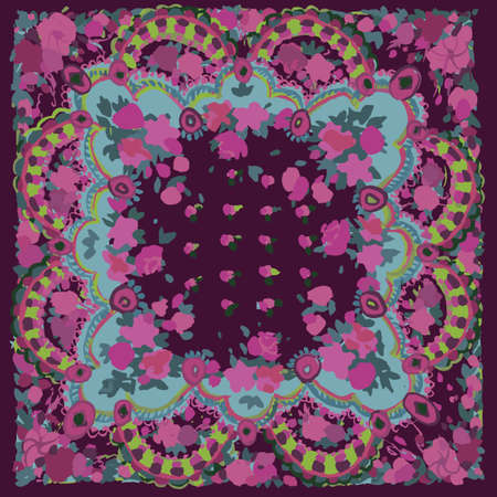 Hand drawn illustration of traditional Russian and Ukrainian pattern. Vector image.