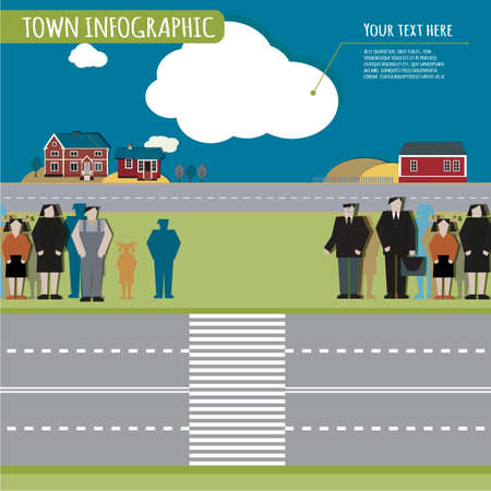 Beautiful illustration of abstract eco town infographics. Vector image.の写真素材