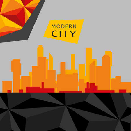 Modern cityscape design with polygonal elements. Stylish vector concept.のイラスト素材