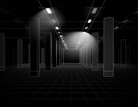Abstract wireframe architectural background. Vector illustrationのイラスト素材