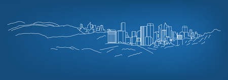 The illustration of hand drawn landscape. Vector image.のイラスト素材