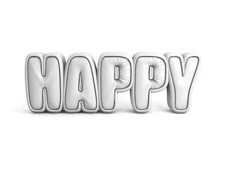 happy world single letter 3d rendering imageの写真素材