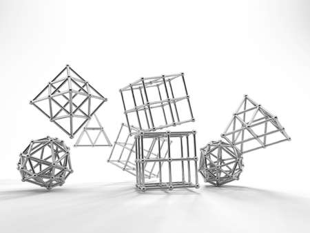 abstract geometry atomic object 3d rendering imageの写真素材