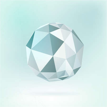 Beautiful vector molecular background with polygon and polyhedron shapes. Paper origami modern graphic object. Scientific backdrop for cybernetic, digital, web and technology design.のイラスト素材