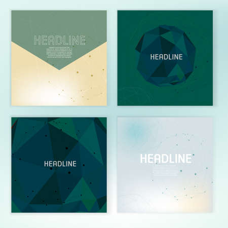 Modern vector brochure, report or flyer design template. Medical industry, biotechnology chemistry and biochemistry concept. A4 scientific technology concept. Letter Cover Templates Collection.のイラスト素材