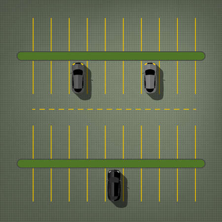 Graphic illustration of a top view car abstract parking lot schemeのイラスト素材