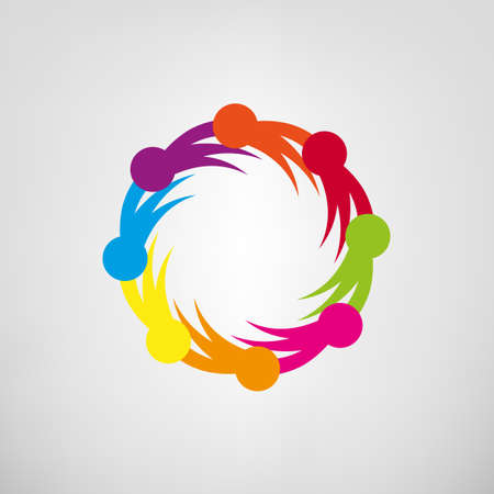 Illustration of an abstract teamwork signのイラスト素材