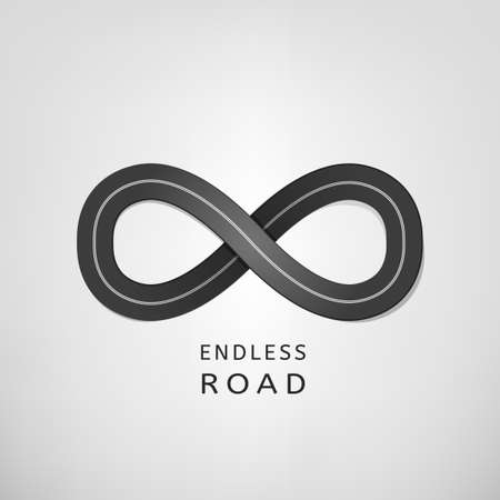 Endless road in the ideal shape of infinity signのイラスト素材