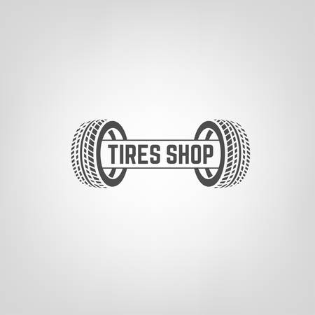 Beautiful illustration of the tire shop logotype. Modern graphic style. Transportation automotive concept. Digital pictogram collectionのイラスト素材