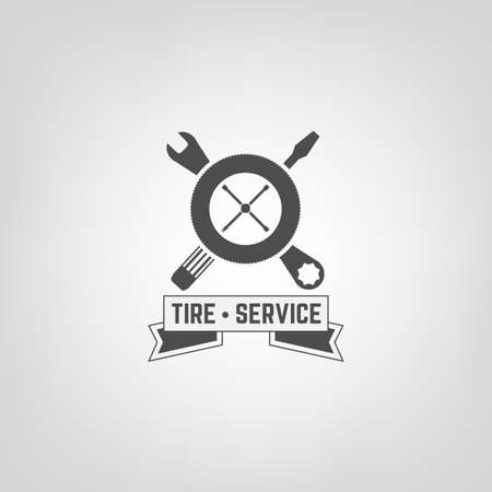 Beautiful vector illustration of the tire shop and service のイラスト素材