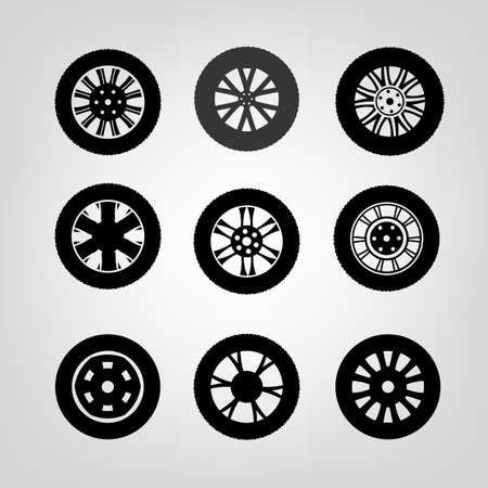 Beautiful vector illustration of car tires images のイラスト素材