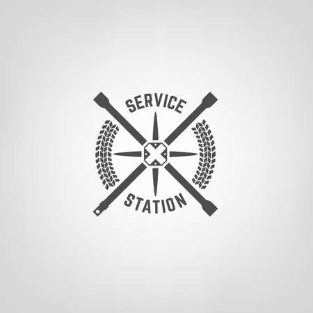 Beautiful vector illustration of the tire shop and service のイラスト素材