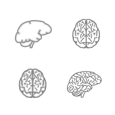 Brain icons set in modern style. のイラスト素材