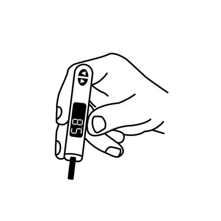 Beautiful vector diabetic icon. Blood testing icons collection. Medical editable illustration in black color isolated on white background.のイラスト素材