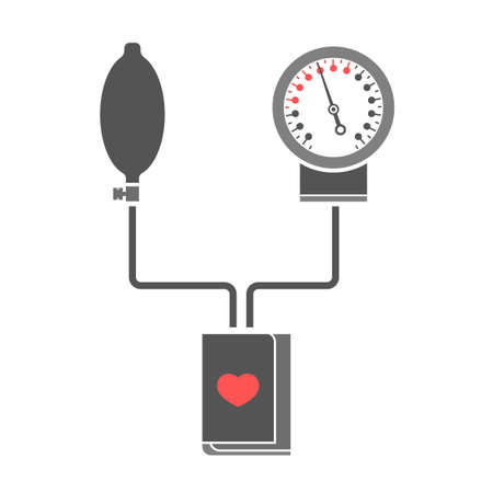Beautiful vector illustration of blood pressure measuring. Abstract medicine symbol. Useful for sign development, indographics, postcard, leaflet, brochure, print, book and poster graphic design.のイラスト素材