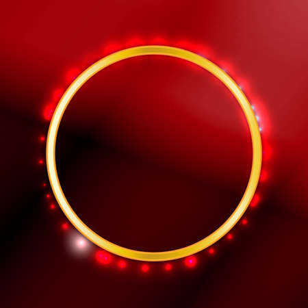 Vector vintage banner in bright red, orange and yellow colors with illuminated elements. Editable retro illustration useful for a poster, banner, advertisement or placard graphic designのイラスト素材