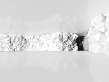 Abstract modern architecture background, empty white open space interior, 3D renderingの写真素材