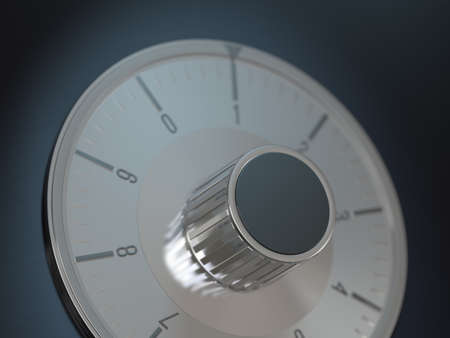 Close-up of a combination dial on a safe. 3d renderingの写真素材
