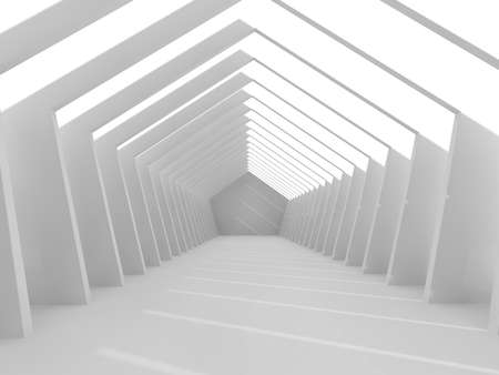 Abstract modern architecture background, empty white open space interior, 3D rendering