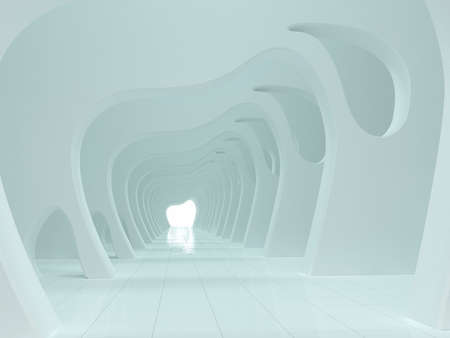Abstract modern architecture background, empty white open space interior, 3D rendering