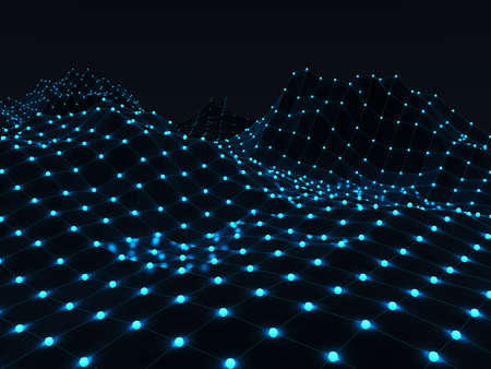 Planet low poly vintage style background. 3D rendering.の写真素材