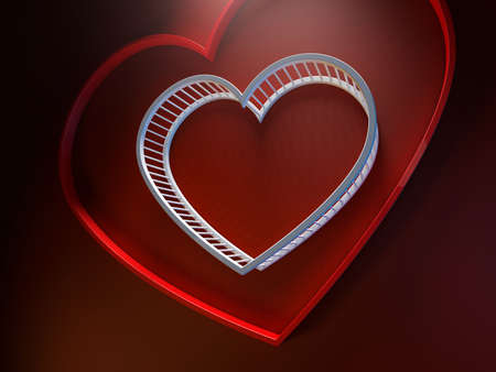 Heart shaped love and relationship concept. 3D rendering.の写真素材