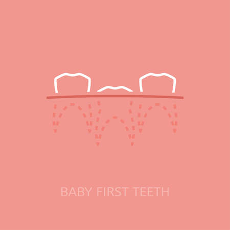 Baby first toothのイラスト素材