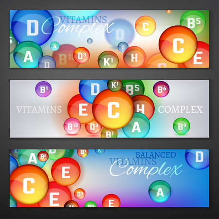 Vitamins Complex Bannersのイラスト素材