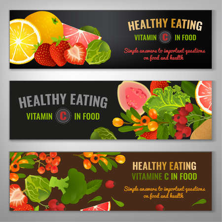 Vector Food Bannersのイラスト素材
