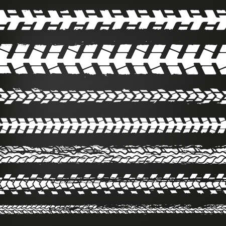 Motorcycle Tire Tracks-02のイラスト素材