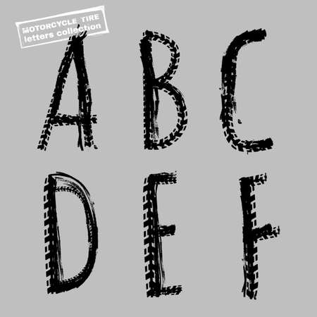 Grunge tire letterのイラスト素材