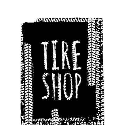 Tire Shop Letteringのイラスト素材