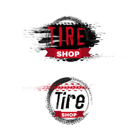 Grunge Stamp Image with the caption 'Tire Shop'のイラスト素材