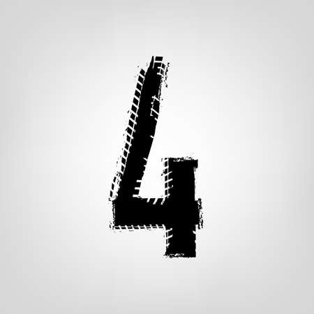 Grunge tire figure 4.のイラスト素材