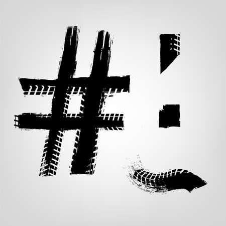 Grunge Tire Glyphs.のイラスト素材