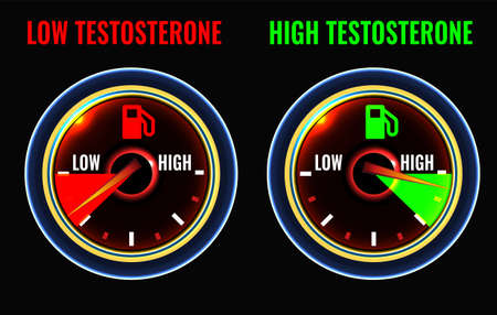 Testosterone deficiency conceptのイラスト素材