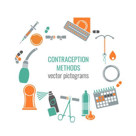 Contraception methods imageのイラスト素材