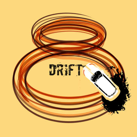 Drifting car top view.のイラスト素材