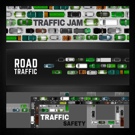 City traffic digital banners.のイラスト素材