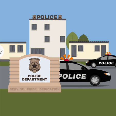 Police station image vector illustration.のイラスト素材