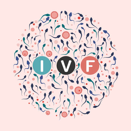 In vitro fertilisation concept. Medical, biological and healthcare background with moving...