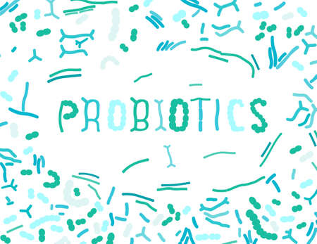 Probiotics and prebiotics. Normal gram-positive anaerobic microflora. Editable vector illustration...