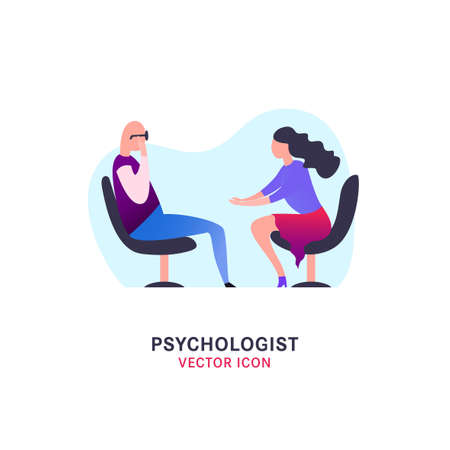 Psychologist and psychotherapist iconのイラスト素材