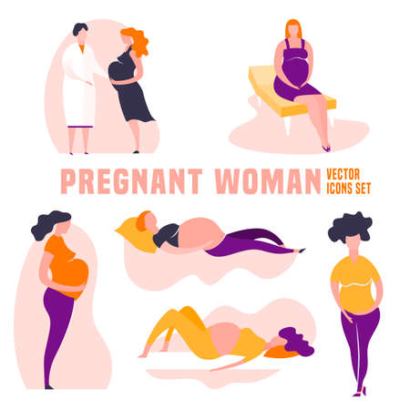 Pregnancy icons setのイラスト素材
