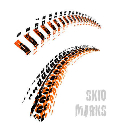 Motorcycle tire tracksのイラスト素材