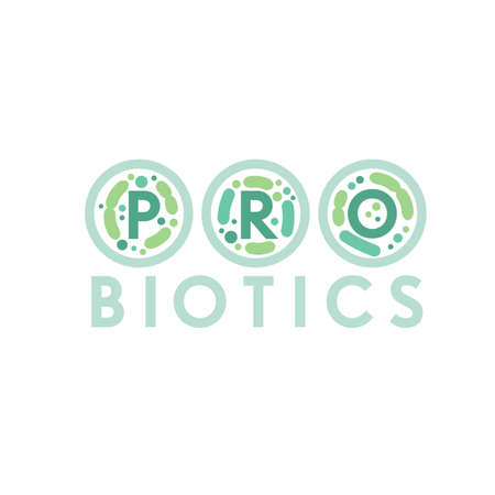 Lactobacillus Probiotics Typographic Iconのイラスト素材