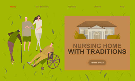 Nursing house landing pageのイラスト素材