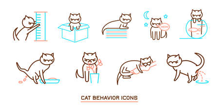 Cat Behavior Iconsのイラスト素材