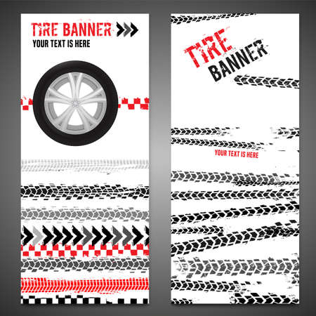 Grunge Tire Poster Setのイラスト素材